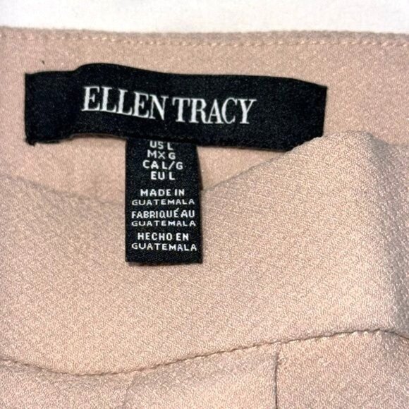 Ellen Tracy Womens Beige Slim Fit Trousers US L - Picture 3 of 9